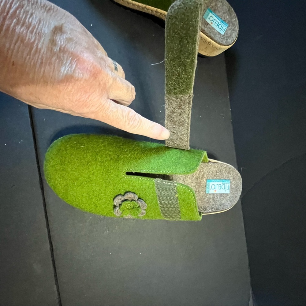 Fidelio Green and Gray Women's Mules - Picture 4 of 7